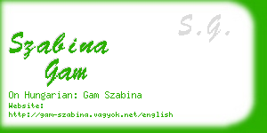szabina gam business card